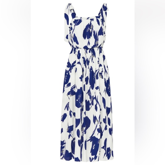 Jason Wu size 4 blue floral tie strap dress - Picture 3 of 10